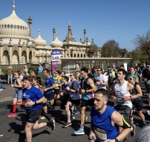 Group of people at running event